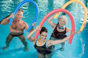 aqua class in swimming pool